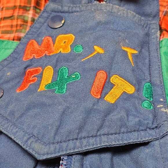 Vintage The Cuddle Club Baby Child Coat Jacket Infant Block Colors Mr Fix It 12 - Picture 7 of 16